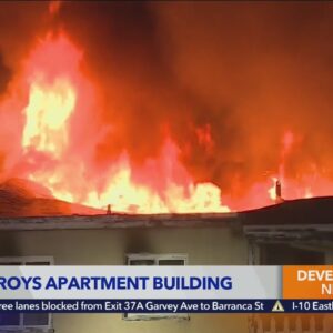 Overnight fire destroys apartment building in Arcadia