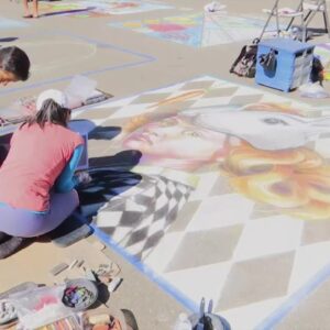 The 2022 Lompoc Chalk Festival fills Lompoc Airport with colorful chalk art pieces