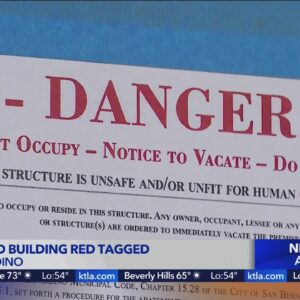 San Bernardino apartment building red-tagged, but some residents still remain