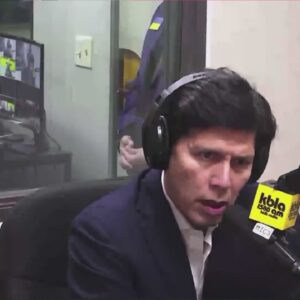 Kevin de Leon sits for interview with Tavis Smiley while L.A. City Council holds in-person meeting
