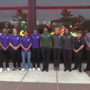 St. Joseph, Righetti football players gather for lunch before 'Battle for the Shield' game ...
