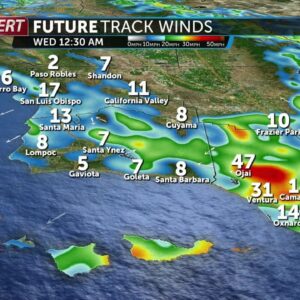 Northeasterly winds are blowing lightly Tuesday morning, then picking up speed later
