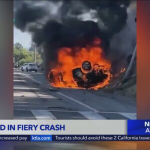 1 killed in fiery crash
