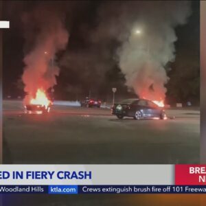 2 killed in fiery Woodland Hills crash