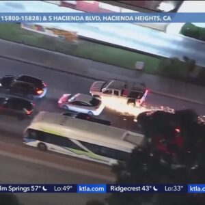 Dangerous pursuit through Orange, L.A. Counties ends in crash, shots fired