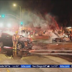 Father, son killed in fiery Woodland Hills crash