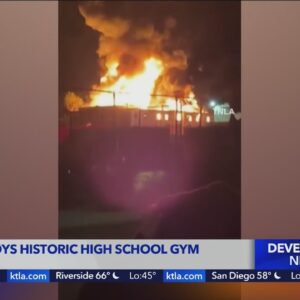 Fire destroys historic high school gym