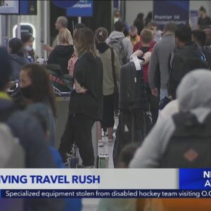 Holiday rush and gridlock traffic jam LAX Airport for Thanksgiving