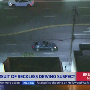 Los Angeles Police pursue wanted reckless driver in Wilmington