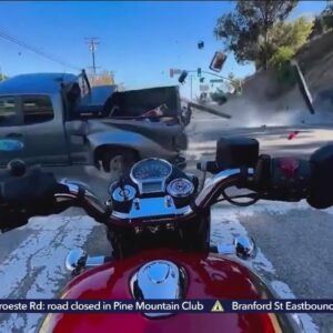 Motorcyclist survives terrifying car crash caught on camera in Malibu