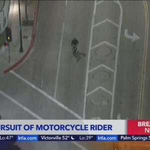 Police pursue reckless wrong-way motorcyclist through Los Angeles