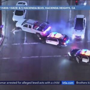 Pursuit through O.C., L.A. counties ends with crash, shots fired