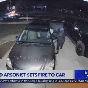 Suspected arsonist sets car on fire in Corona, terrorizing family