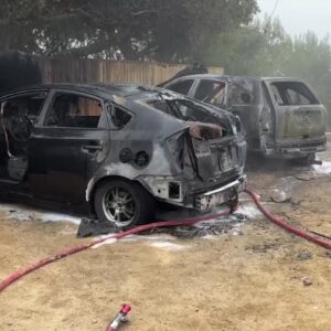 Two cars totaled in car battery fire in Los Alamos