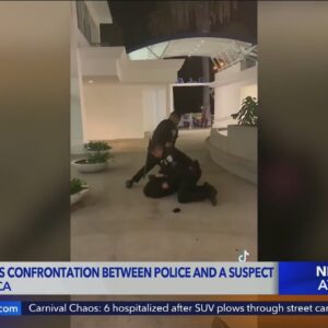 Video captures confrontation between Santa Monica Police and suspect