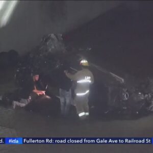 5 rescued after car lands in wash below Sun Valley freeway