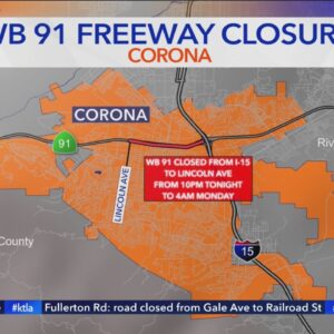 91 Freeway project forces another weekend closure in Corona