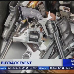 Cars lined up for Los Angeles gun buyback event