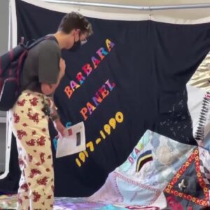 Local Organization displays custom quilts in remembrance of those who have died from AIDS