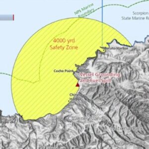 4,000-yard safety zone established around grounded shipping vessel in Chinese Harbor