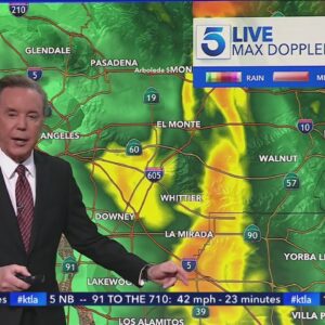 More rain hits the Los Angeles area, and another storm on the way