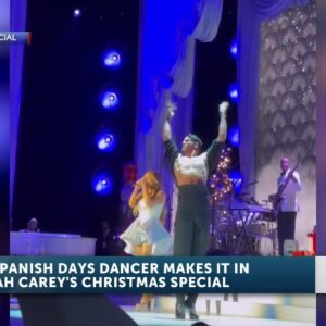 Old Spanish Day’s flamenco dancer Timo Nuñez performs with Mariah Carey