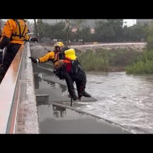 Orange County firefighters rescue man from Santa Ana River
