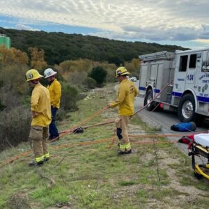 Santa Barbara County Fire and Lompoc Fire Department respond to car brush fire