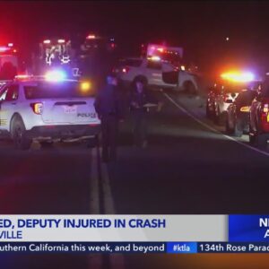 San Bernardino deputy injured in crash that left motorist dead near Victorville