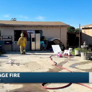 Santa Barbara County Fire Department knocks down garage fire in Orcutt