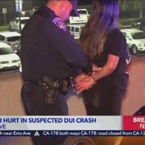 CHP officer rescued after suspected DUI driver slams into patrol car in Garden Grove