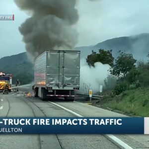 Semi-truck catches fire on Nojoqui Grade south of Buellton, traffic down to one lane