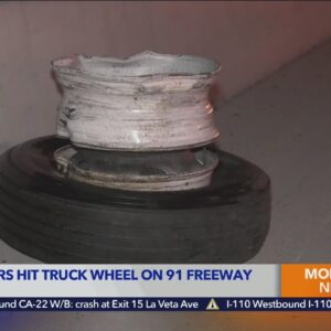 Truck wheel causes multi-vehicle pileup on Riverside freeway: Video