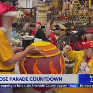 Rose Parade volunteers place finishing touches on floats ahead of New Year's parade