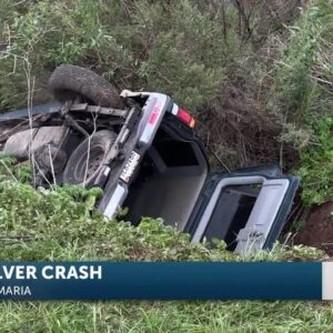 Emergency services respond to car rollover in a ditch off Telephone Road and Fallen Leaf ...