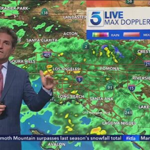 2nd wave of powerful storm brings steady rain to SoCal