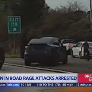 Driver seen in road rage attacks arrested