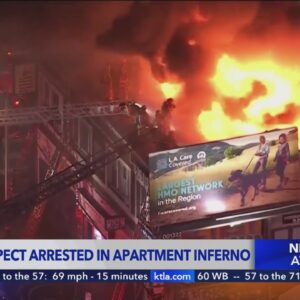 Fire crews knock down large fire in Westlake apartment complex; man in custody