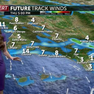 Mild daytime temperatures, Wind Advisory issued for Ventura County