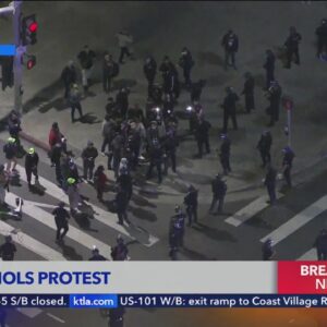 Protestors gather in downtown Los Angeles following release of Tyre Nichols beating video