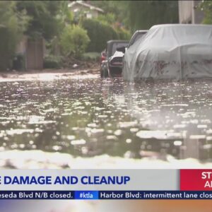 Rain brings mudslide damage and cleanup in Studio City