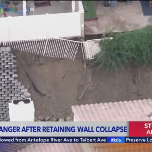 Retaining wall collapses in Corona; 8 homes evacuated