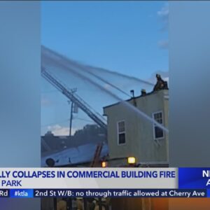 Roof partially collapses in Huntington Park commercial fire
