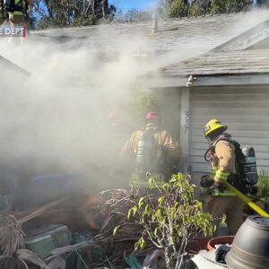 SBC Fire knocks down home fire in Goleta