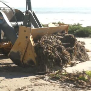 Storm cleanup at Santa Barbara waterfront