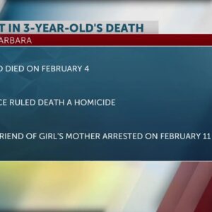 25-year-old arrested for Feb. 4 murder of three year old in Santa Barbara