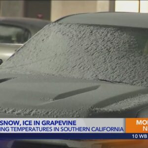 Cold temperatures grip Southern California; snow shuts down Grapevine