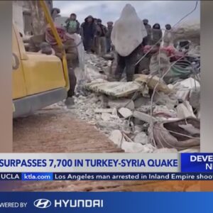 Death toll from earthquake in Turkey-Syria surpasses 7,700