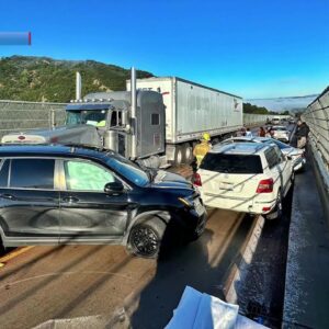Icy conditions on Cold Spring Bridge on Hwy. 154 results in multi-car accident