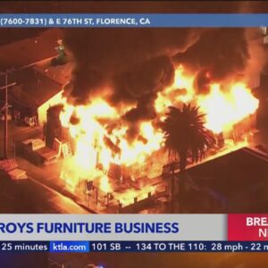 Fire destroys South L.A. furniture buisness